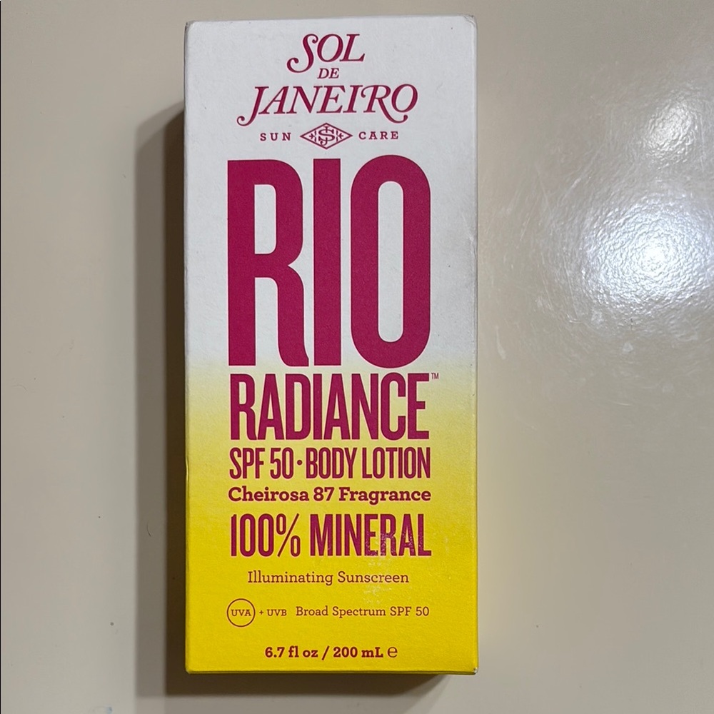 NWT Sol de Janeiro Rio Radiance SPF 50 Body Lotion Cheirosa 87 Mineral Sunscreen